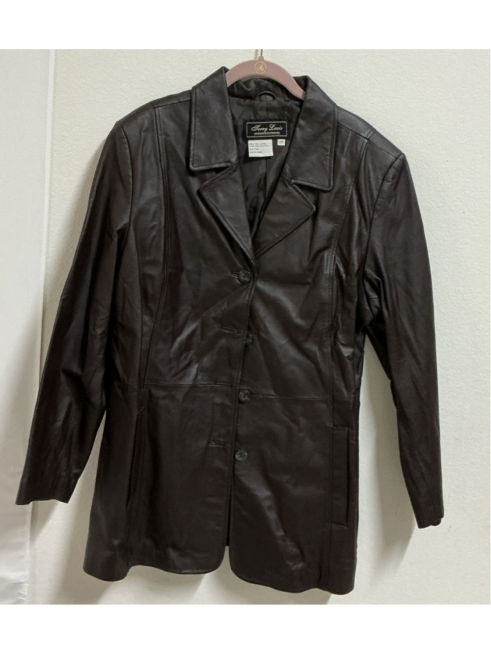 TERRY LEWIS WOMAN'S BROWN GENUINE SOFT LEATHER JACKET COAT SIZE 1X..